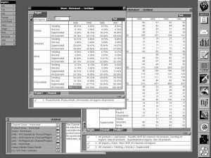 Uporabniški vmesnik operacijskega sistema NeXTstep je nekakšen predhodnik današnjih sistemov. Orodna vrstica je bila na desni strani zaslona.